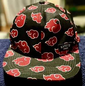 Naruto Shippuden SnapBack Cap Akatsuki Black Red Cloud Snapback Viz Media NWOT! - Bild 1 von 6