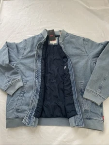 Levi's Men's XL Full Zip Denim Jacket Bay Bomber Light Wash Inner Pocket - Picture 1 of 16