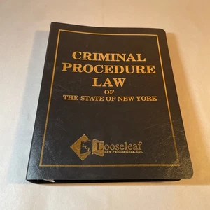 Penal Law And Criminal Procedure Law of New York 2018 Bound Looseleaf Binder - Picture 1 of 5