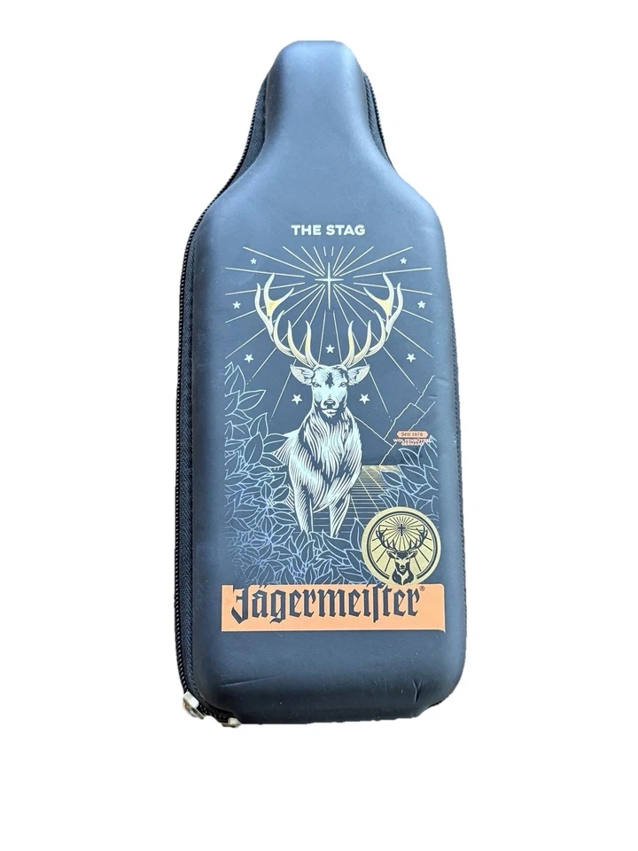 Jägermeister “The Stag” Hard Shell Bottle Case • Zip Carry Sleeve - Image 1 of 4