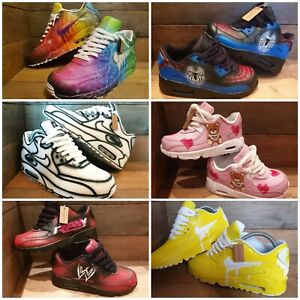 Nike Air Max 90/Custom Painted/Blue/PinkChildrens/Kids/Boys/Girls/Trainers