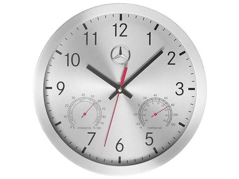 GENUINE Mercedes Benz - Wall Clock, Aluminium Gray 30cm, With MB Logo, B67870476 Cover