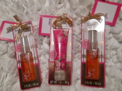3 BODYCOLOGY PINK VANILLA WISH 2 FRAGRANCE MIST  1 BODY CREAM Ea. 1 OZ FREE SHIP - Image 1 of 2
