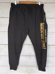 True Religion Lounge Pants Mens Size Large Grey French Terry Knit Pants New - Picture 1 of 3