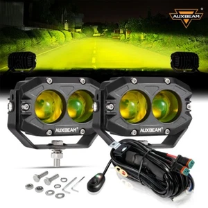 AUXBEAM Pair 4" LED Work Lights Pods Spotlight Offroad Fog Lamp For Jeep SUV ATV - Picture 1 of 12