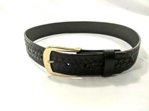 PREMIER 1521 BELT GARRISON TROUSER BELT 1.5" SIZE 30 BRASS BUCKLE BASKETWEAVE - Picture 1 of 1