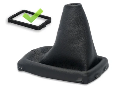 PARA VOLVO XC60 S60 II V60 V60 FUNDA PALANCA DE CAMBIOS CUERO NEGRO + MARCO - Imagen 1 de 4