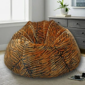 Fell Stoff Tiger Print Sitzsack Bezug Stuhl Sofa Liege Ohne Bohnen XXXL - Bild 1 von 7
