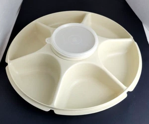 TUPPERWARE® Divided Veggie/Meat/Cheese Serving Tray w/Dip Bowl & Lid (3 pieces) - Picture 1 of 8