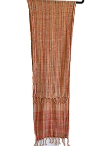 Unisex einzigartig handgefertigt bunte Streifen Schal Baumwolle 12 x 63 Zoll - Bild 1 von 8