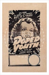 PÓSTER DE PELÍCULA JUVENIL DOPADO - IGUAL QUE REEFER MADNESS - REIMPRESIÓN VINTAGE - Imagen 1 de 1