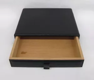 ELIE BLEU BLACK LEATHER TRAVEL CIGAR HUMIDOR Made in France BOVEDA HUMIDITY PACK - Picture 1 of 7