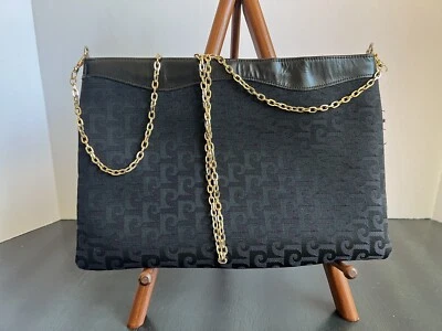 ВИНТАЖНЫЙ PIERRE CARDIN МОНОГРАММА темно-синий застежки через плечо Дамская сумка сумочка - Изображение 1 из 4