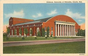 Coliseum University of Nebraska Lincoln NE Lancaster County Postcard - Picture 1 of 2