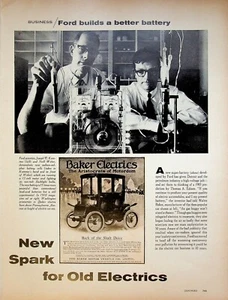 1966 Ford Car Battery Development Vintage 60s Print Ad Scientist Kummer & Weber - Picture 1 of 1