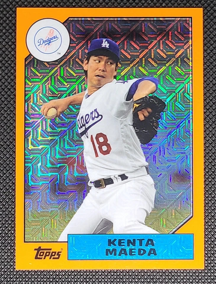 2017 Topps Silver Pack 1987 Design Chrome Orange /75 Kenta Maeda #87-KM - Image 1 of 2