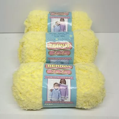 Bernat Lu Lu Yarn - Yo Yo Yellow 36615 Lot 183784 ~ 1.75oz Nylon Skein Lot Of 3 - Image 1 of 4