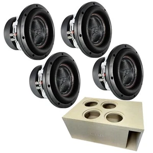 Four RAGE 8" DVC 500W RMS Subwoofer w/ Tru Spec Vented Quad 8" Enclosure - Picture 1 of 8