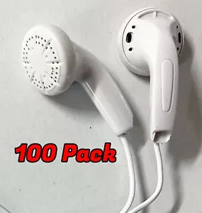 Bulk School Classroom Pack di 100 auricolari/cuffie BIANCHI CONFEZIONATI SINGOLARMENTE - Foto 1 di 4