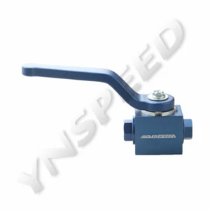 Válvula de cierre de bloqueo de línea de freno 1/8" NPT aluminio azul - Imagen 1 de 7