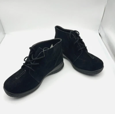 Drew Shoes Krista Black Suede Lace Up Ankle Chukka Orthopedic Boot Women's 9.5W - Image 1 of 4