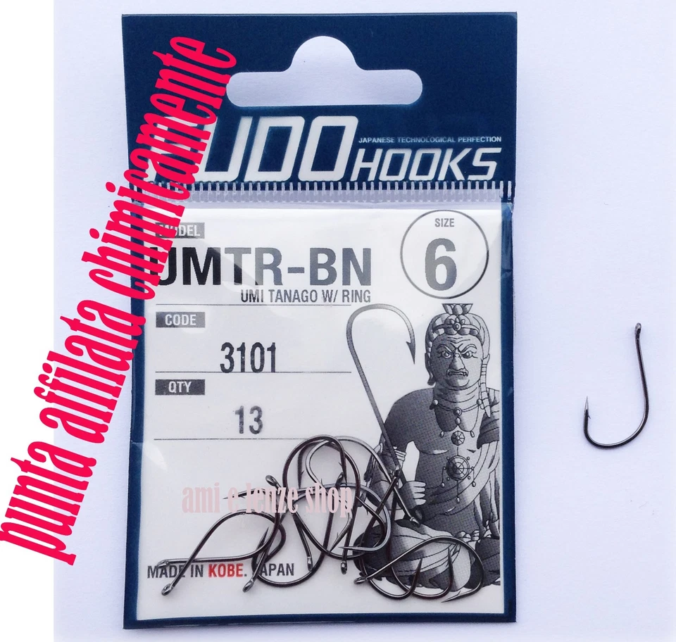 AMO CON OCCHIELLO PESCA SURFCASTING N.6 AMI CARBONIO PUNTA DRITTA PESCA ORATA - Immagine 1 di 1