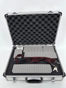 Silver Aluminum Locking Briefcase Hard Shell Carry Case Foam Inserts Key Strap - Picture 1 of 9