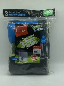Hanes Boy's Tagless Boxer Brief Sport Styling Longer Length Wicking Size L 14-16 - Picture 1 of 3