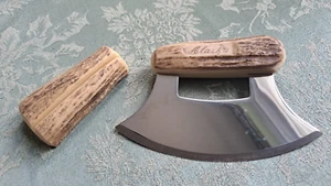 Cuchillo desollador de recuerdo de resina ULU Alaska con soporte imitación asta/hueso - Imagen 1 de 6