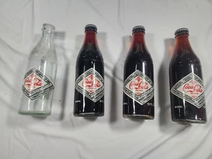 VTG 4 Coca-Cola 75th Anniversary Glass Full Bottle 1908-1983 STAUNTON VA 10 oz - Picture 1 of 8