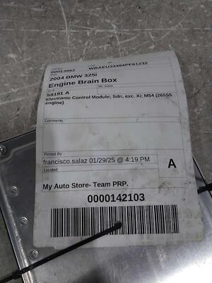 Used Engine Control Module (ECM) fits: 2004 Bmw 325I Electronic Control Module C - Изображение 1 из 4