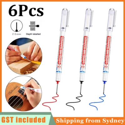 6Pcs Long Head Deep Hole Long Nosed Marker Multifunction Deep Drill Hol Marker - image 1 of 4