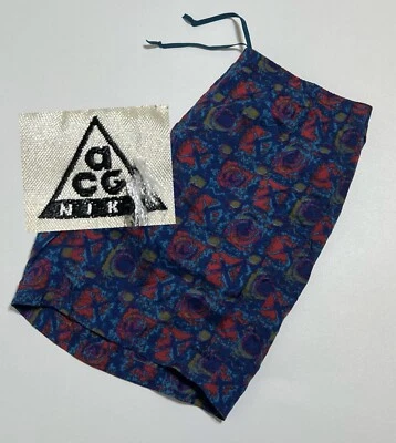 De colección 1996 Nike ACG Geométrico Abstracto Estampado de Natación Pantalones Cortos Traje de Baño Años 90 Foto 1 de 4