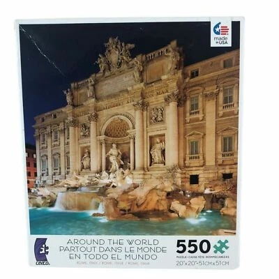 Ceaco Around the World 550 Piece Jigsaw Puzzle Rome/Italy Trevi Fountain 20"x20" - Image 1 of 3