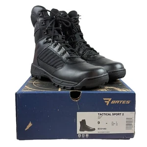 Stivali Uomo 9 Bates Tactical Sport 2 Alti Zip Laterale Pelle Nero - Foto 1 di 8