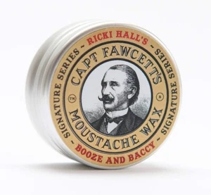 Moustache Wax Captain Fawcett Ricki Hall's Booze & Baccy Moustache Wax Tin - Picture 1 of 3