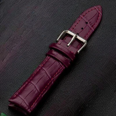 High Quality Genuine Leather Strap Cowhide Colourful Crocodile Grain Watch Band - Image 1 of 4