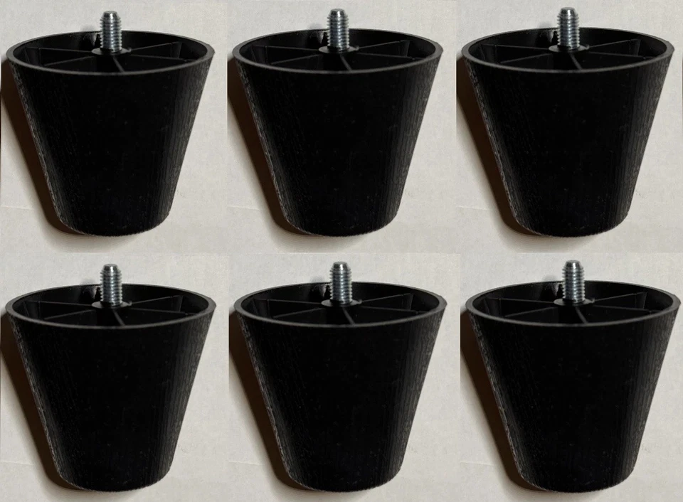 6x  Ikea Friheten Sleeper Sectional Sofa Legs Plastic, BLACK Part # 128865 - Image 1 of 1