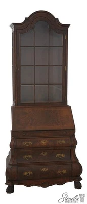 L70440: Escritorio de secretaria base bomba nogal TROUVAILLES INC con tapa Hutch Foto 1 de 4