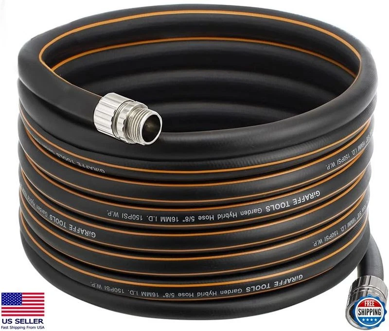 Mangueira de jardim resistente Giraffe Tools 50 pés - 5/8", sem dobra, flexível, à prova de vazamentos - Imagem 1 de 4