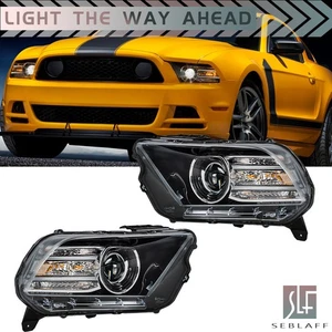 For Ford Mustang 2013-2014 HID Kit D3S Projector Headlight W/LED DRL Left+Right - Picture 1 of 15