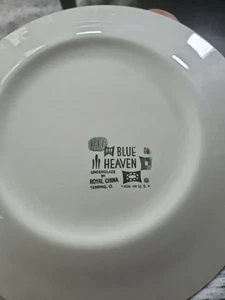 Plato de pastel redondo Atomic BLUE HEAVEN Royal China 11,5" con asas plato de colección MCM - Imagen 1 de 3