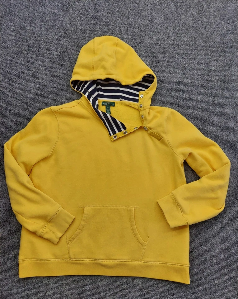LRL Lauren Jeans Co Ralph Lauren Sudadera con Capucha para Mujer XL Amarillo Cuello a Presión Pullover Foto 1 de 4