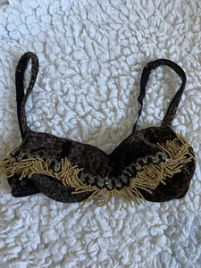 Victoria's Secret BH 34B Leopardenmuster Festival BH Fransen Animal Print Gold - Bild 1 von 14