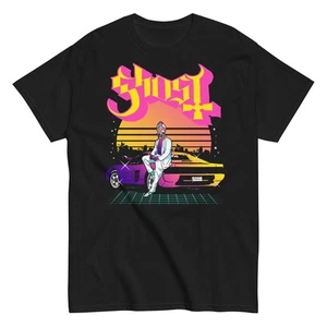 MerchMoment Ghost - Sunset Car T-Shirt T-Shirt Black New - Picture 1 of 1