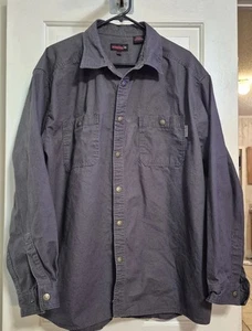 Wolverine Work Shirt Long Sleeve XXL Brown Button Down - Picture 1 of 6