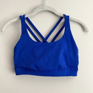 Lululemon Womens Energy Blue Sports Bra Size 6 Strappy Athletic Cross Back - Picture 1 of 9
