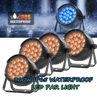 300W 20 LED IP65 Waterproof Par Light RGBW DMX Stage DJ Outdoor Lighting Light - Image 1 of 4
