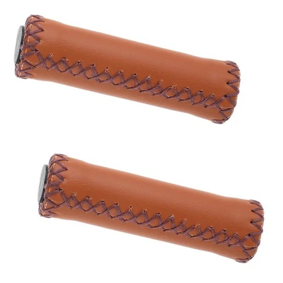 Bike Bicycle Comfort Handlebar Grips Brown Beach Bike Soft Synthetic Leather ... - Image 1 of 4