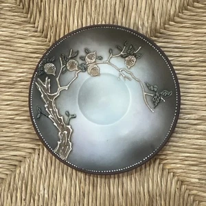 Vintage erhabene asiatische Eichel Untertasse 2er Set - Bild 1 von 8